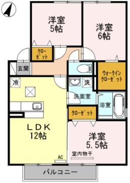 ネクサス三成 B棟の間取り