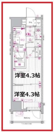 プレミアムキューブ上野の間取り