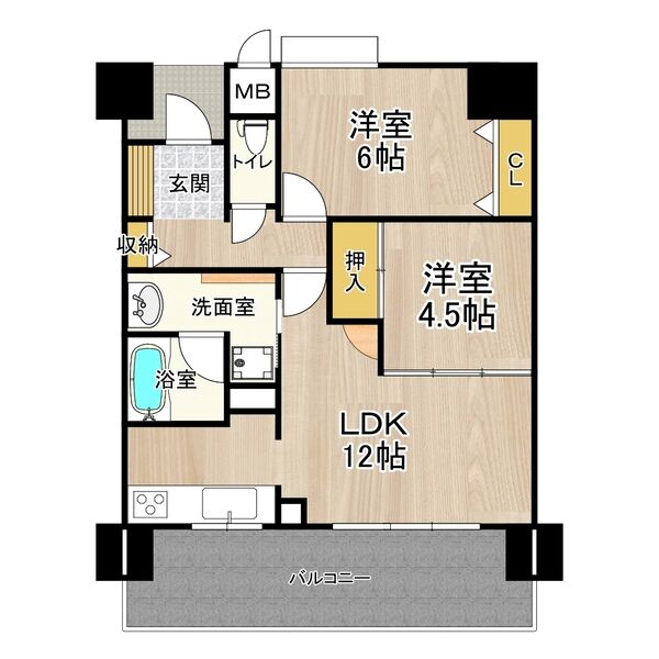 堺市堺区中安井町のマンションの間取り