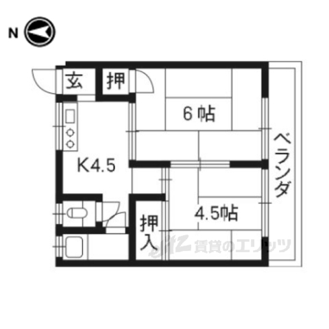 京都市伏見区向島津田町のマンションの間取り