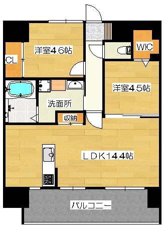 筑紫野市大字筑紫のマンションの間取り