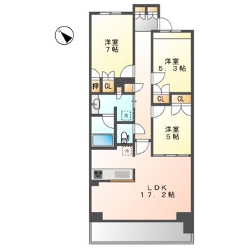 名古屋市千種区富士見台のマンションの間取り