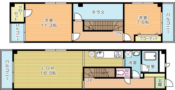 ＣｏｕｒｔＭｏｄｅｌｉａ（コートモデリア）の間取り