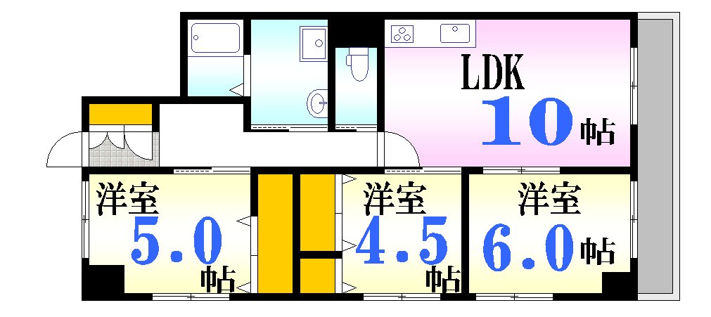 オアシスマンションプレジデント山陽の間取り