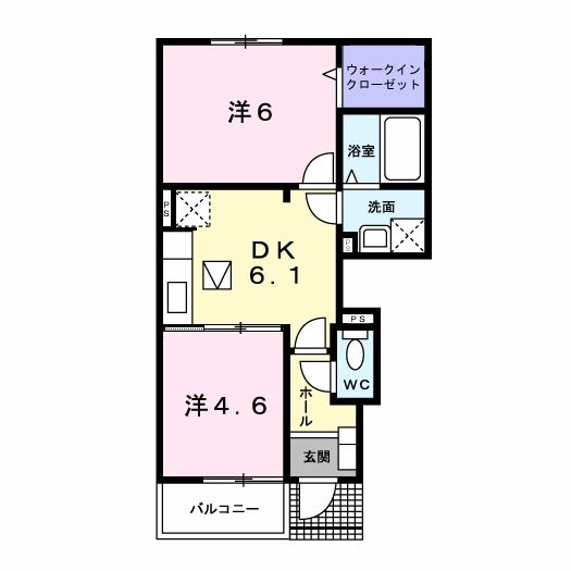 加茂市千刈のアパートの間取り