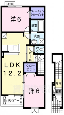 堺市南区栂のアパートの間取り