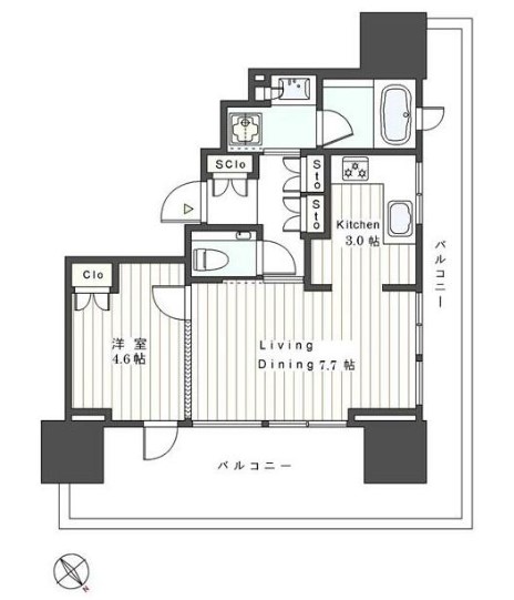 ウェリスタワー愛宕虎ノ門の間取り