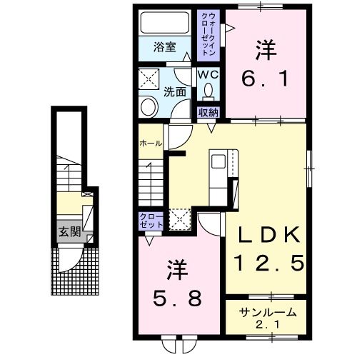 上越市大潟区潟町のアパートの間取り