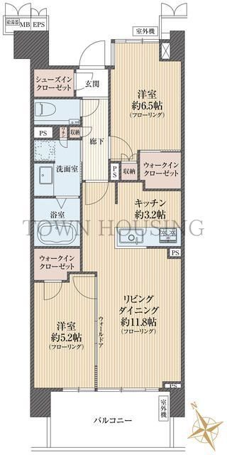 世田谷区玉川のマンションの間取り