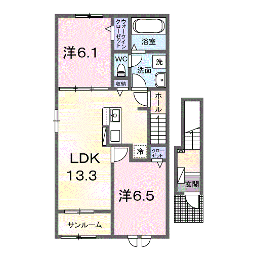 サンライゼ天王Iの間取り