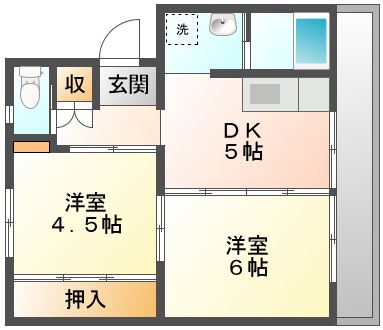 真庭市目木のマンションの間取り