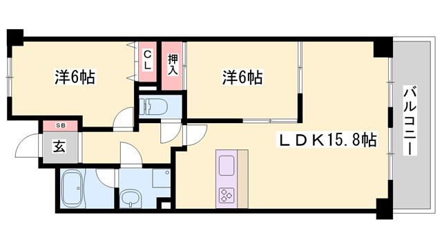 サンヒルズ岡田の間取り