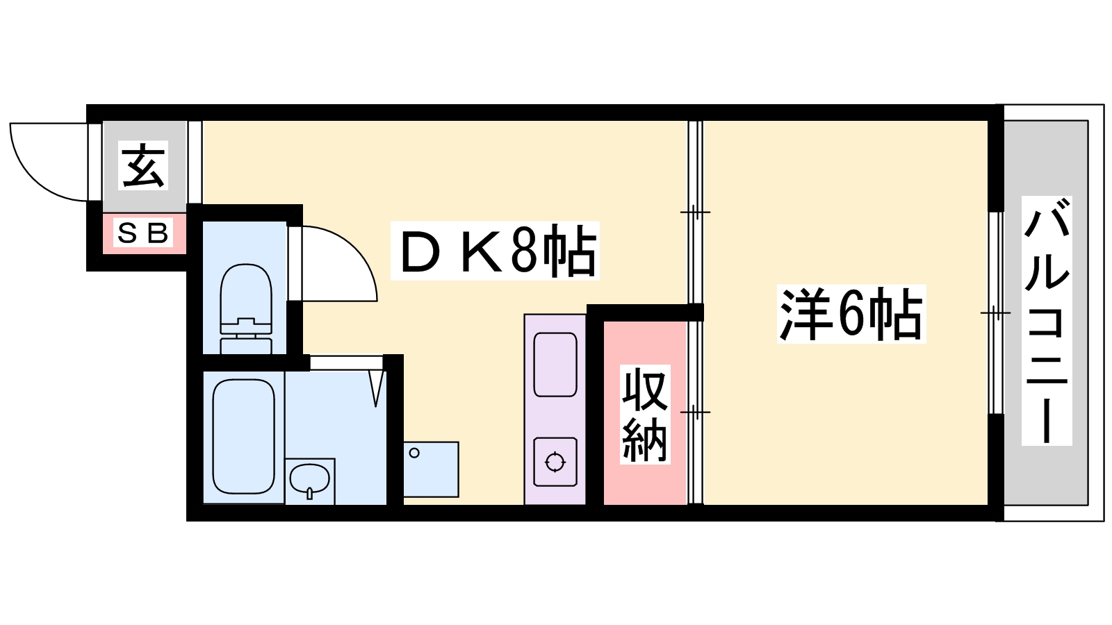 姫路市梅ケ枝町のマンションの間取り