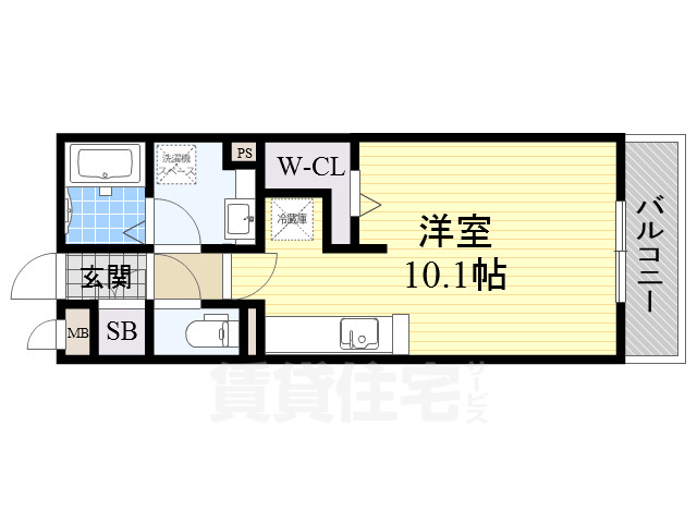 高槻市栄町のアパートの間取り