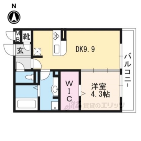 大津市松山町のアパートの間取り