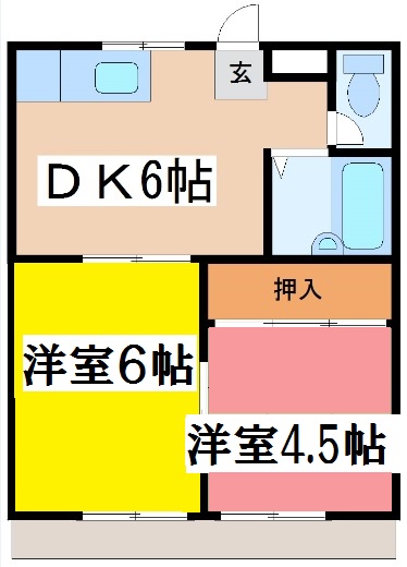 菊池市隈府のアパートの間取り