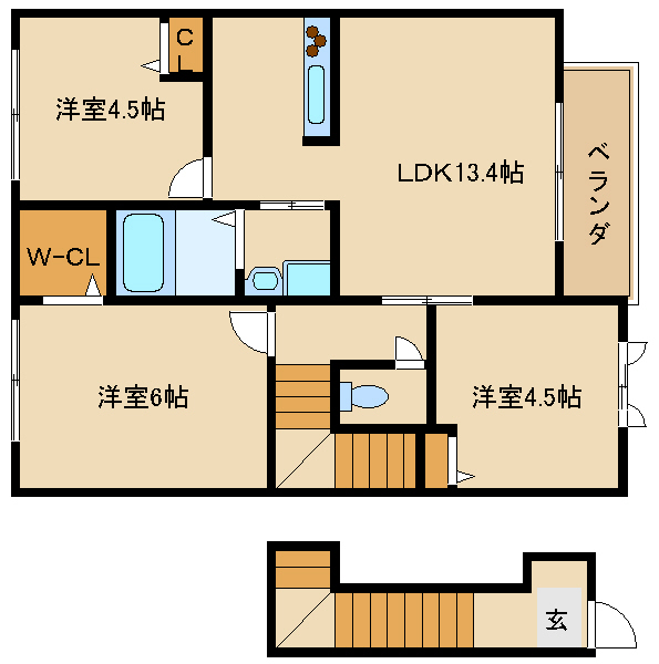 シャーメゾン北本荘Ａ棟の間取り