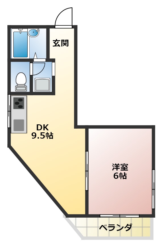 柏原市円明町のマンションの間取り