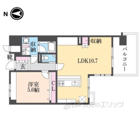 ヴィルヌーブ堀川五条の間取り