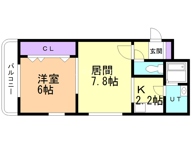 札幌市北区新琴似六条のマンションの間取り