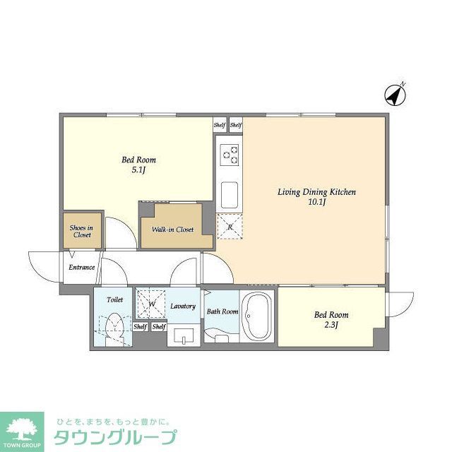 世田谷区用賀のマンションの間取り