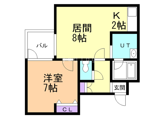 【札幌市白石区菊水元町八条のアパートの間取り】