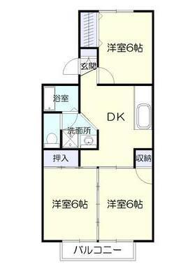 鹿児島市中山のアパートの間取り