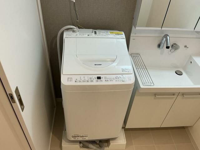 洗面設備　スペースが確保できる洗面所です