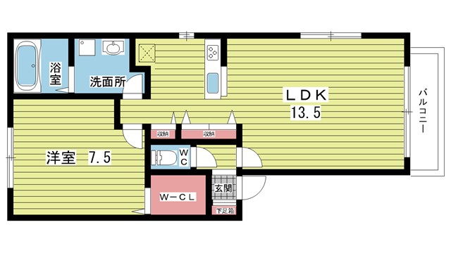 阪急宝塚線 曽根駅 徒歩9分 2階建 築22年の間取り写真