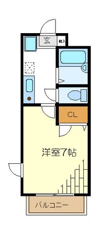 ＪＲ横浜線 中山駅 徒歩13分 2階建 築23年の間取り写真