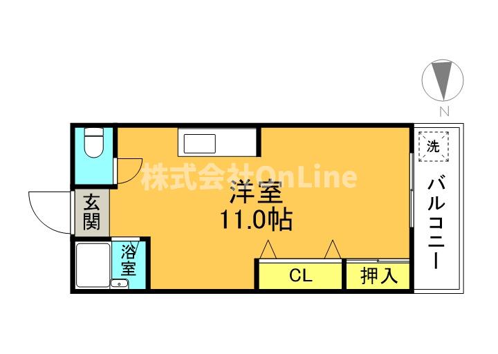 地下鉄千日前線 新深江駅 徒歩9分 5階建 築36年の間取り写真