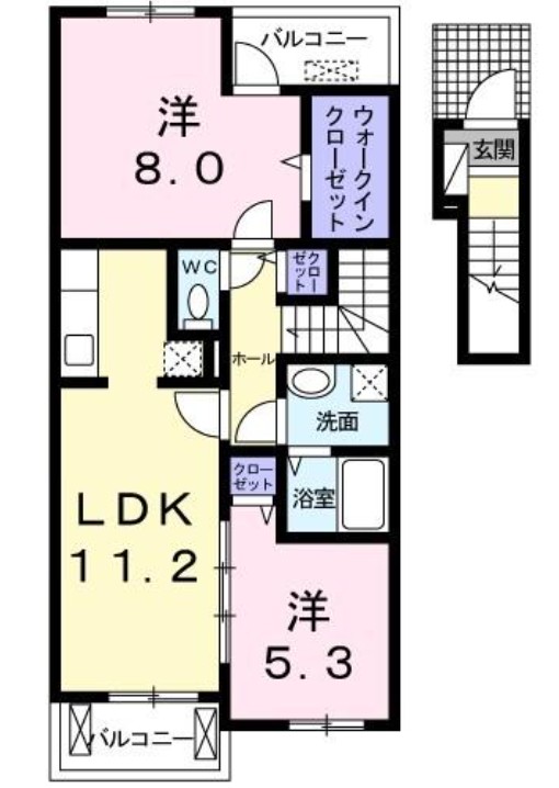 西脇市野村町アパートの間取り写真