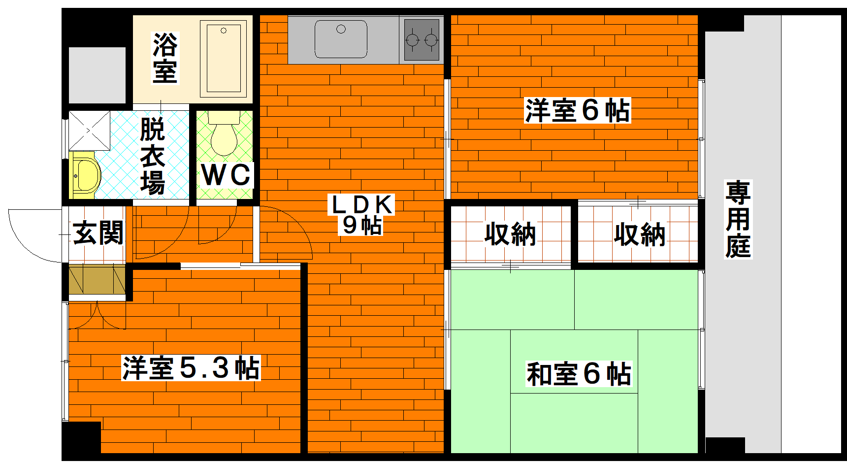 広島市西区南観音のマンションの間取り