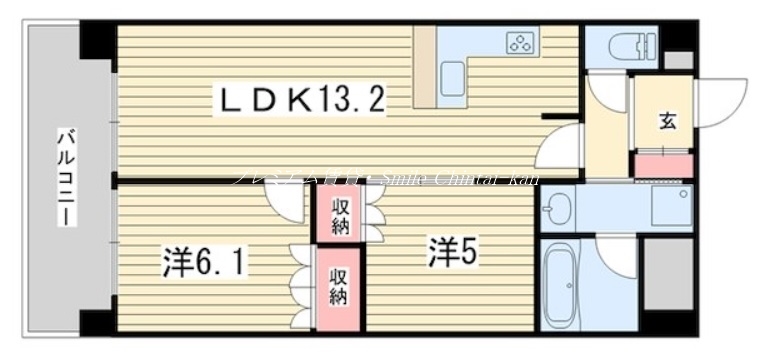 京都市左京区聖護院山王町のマンションの間取り