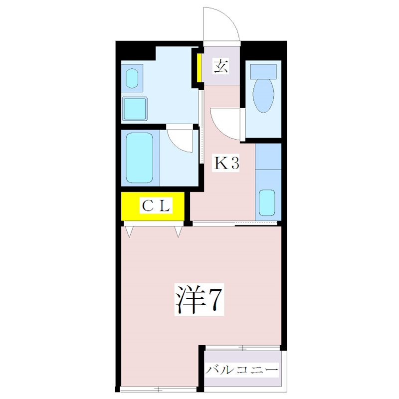 鹿児島市東谷山のマンションの間取り