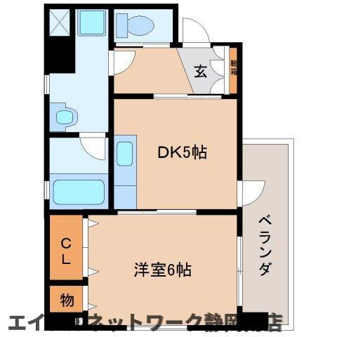 静岡市駿河区稲川のマンションの間取り