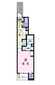 愛知県東海市富木島町中屋敷（アパート）の賃貸物件の間取り