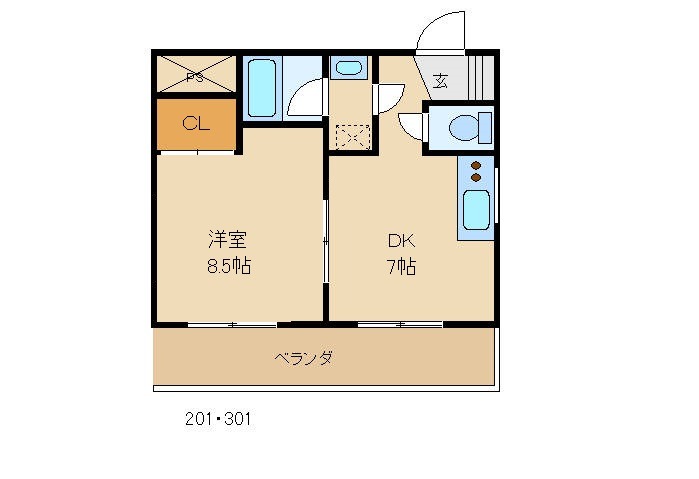 Ｔハイツの間取り