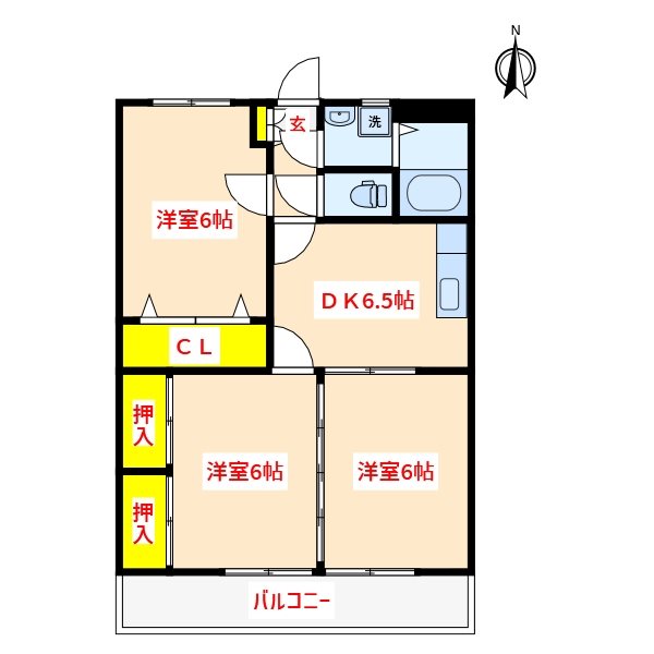 霧島市国分中央のマンションの間取り