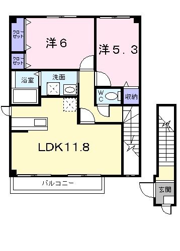 【ベルクール石川　２号館の間取り】