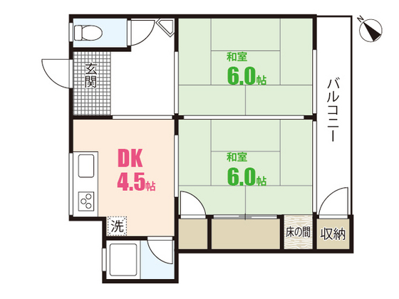 広島市安佐南区西原のマンションの間取り