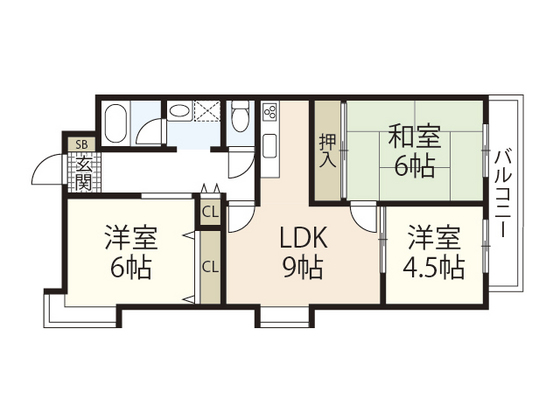 広島市西区古江西町のマンションの間取り