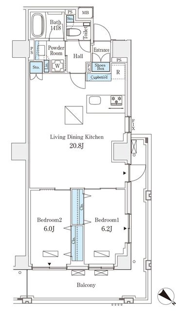 港区南青山のマンションの間取り