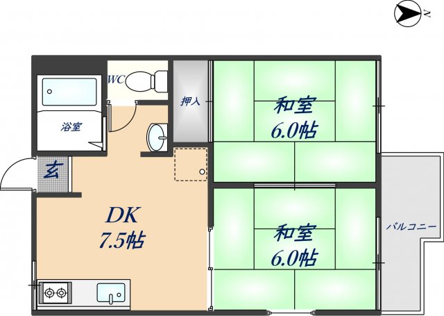 アビィロード枚岡D棟の間取り