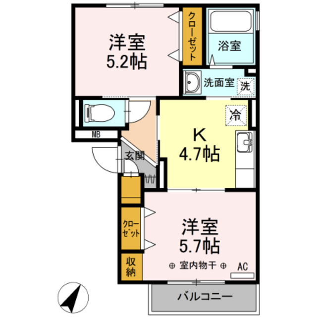 町田市鶴間のアパートの間取り