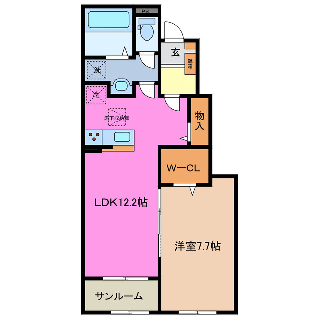 伊勢市下野町のアパートの間取り