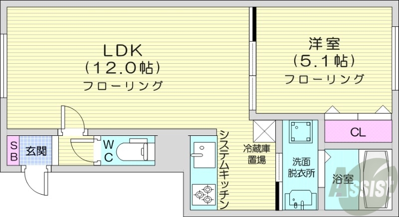 グランメールN21元町の間取り