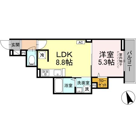 立川市錦町のアパートの間取り