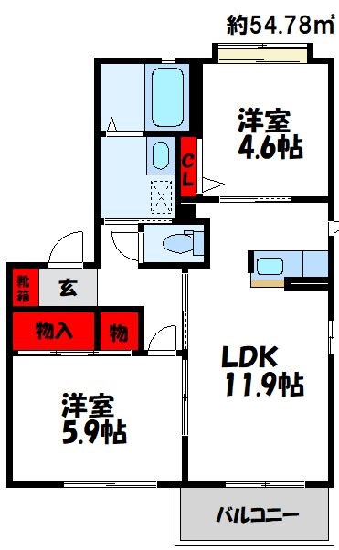 三洋タウン岡垣D棟の間取り