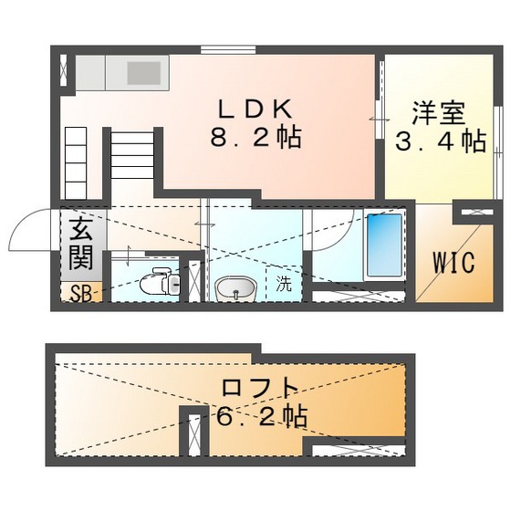 スマイシアＡＰＡＲＴＭＥＮＴ西富田の間取り